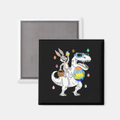 Aimant Bunny de Pâques équitation T Rex Dinosaur Amusants (Recto/Verso)