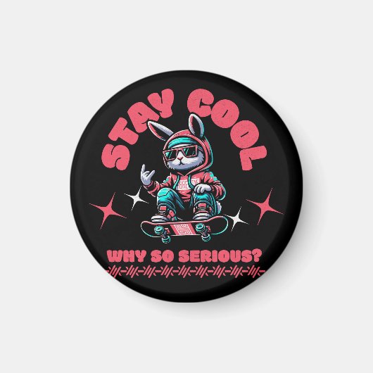 Aimant Bunny de skateboard cool (Devant)