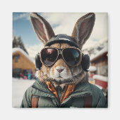 Aimant Bunny de snowboard Whimsical (Devant)