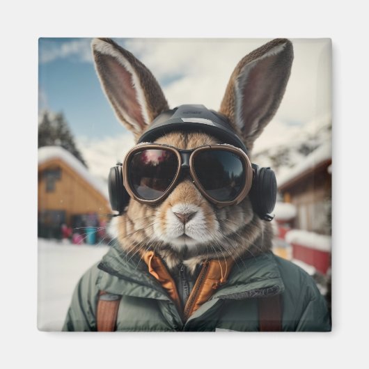 Aimant Bunny de snowboard Whimsical (Devant)