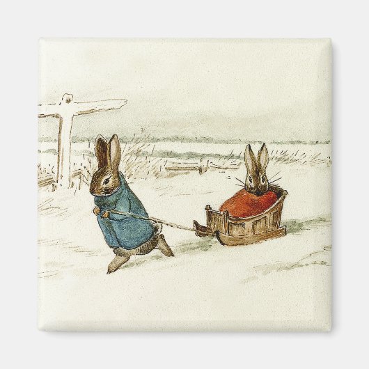 Aimant "Bunny Sleigh Ride" par Beatrix Potter (Devant)