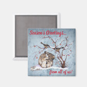 Aimant Bunny & Snow Birds (Recto/Verso)