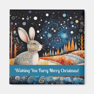 Aimant Bunny Vous Souhaite Furieux Joyeux Noël !