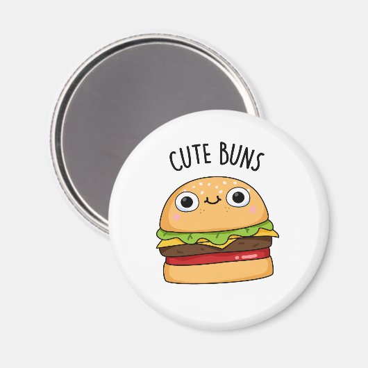 Aimant Buns mignons Funny Burger Pun (Recto/Verso)