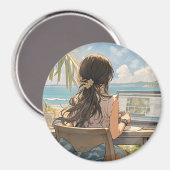 Aimant Bureau d'animation en bord de mer (Recto/Verso)