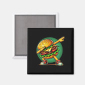 Aimant Burger Dabbing Danser Funny Burger Hamburger Nourr (Recto/Verso)