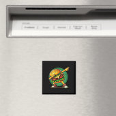 Aimant Burger Dabbing Danser Funny Burger Hamburger Nourr (In Situ (Lave-vaisselle))