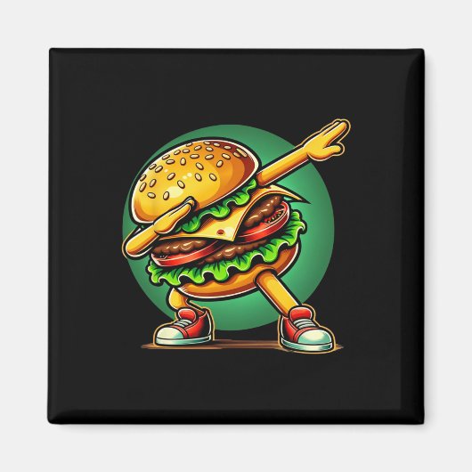 Aimant Burger Dabbing Danser Funny Burger Hamburger Nourr (Devant)
