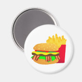 Aimant Burger et frites (Recto/Verso)