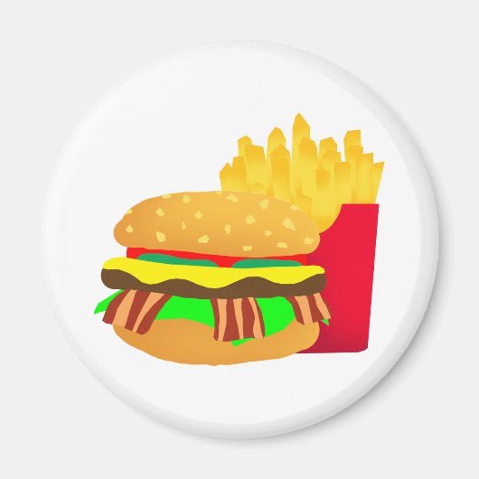 Aimant Burger et frites (Devant)
