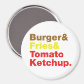 Aimant Burger & Fries & Tomato Ketchup. (Recto/Verso)