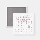 Aimant Burgundy 5 lignes Calendrier Enregistrer la date M (Recto/Verso)