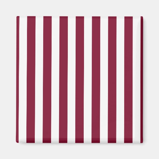 Aimant Burgundy et blanc rayures de bonbons (Devant)