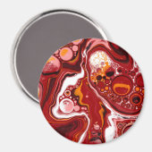 Aimant Burgundy White Digital Fluid Art (Recto/Verso)
