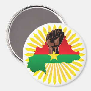 Aimant Burkina Faso Carte, drapeau et première révolution