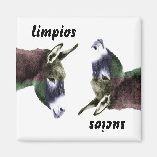 Aimant Burro Espagnol Plats propres ou salés Lave-vaissel (Devant)