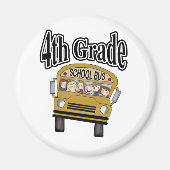 Aimant Bus scolaire avec enfants 4e année (Devant)