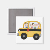 Aimant Bus scolaire avec T-shirts et cadeaux pour enfants (Recto/Verso)