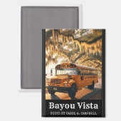 Aimant Bus Scolaire Bayou Vista – Collection Southern Psy (Recto/Verso)