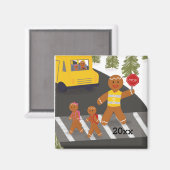 Aimant Bus scolaire de la Garde-passage personnalisée (Recto/Verso)