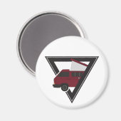 Aimant bus triangle maroon (Recto/Verso)