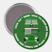 Aimant Bus vintage 60's Green Liverpool Double Decker (Recto/Verso)