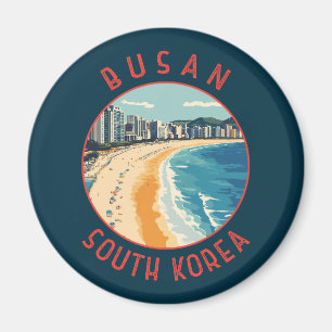 Aimant Busan Haeundae Beach Cercle Retro