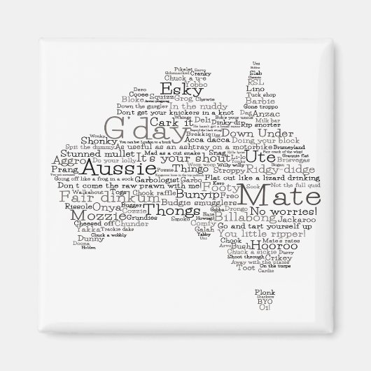 Aimant Busfire Special Edition Aussie Slang Map (Devant)