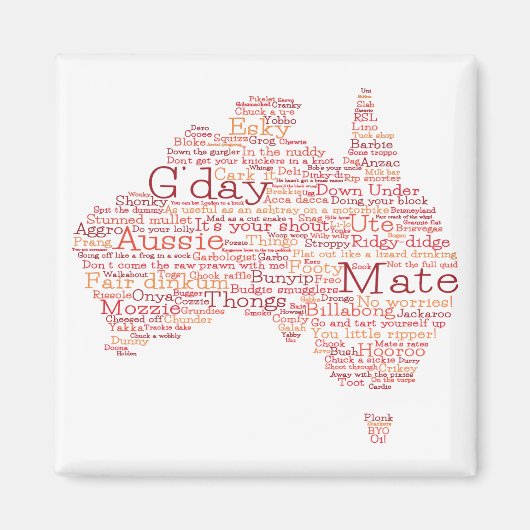Aimant Busfire Special Edition Aussie Slang Map (Devant)