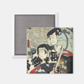 Aimant bushido ninja japonais ukiyo-e samurai guerrier (Recto/Verso)