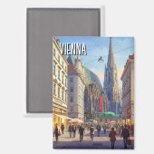 Aimant Busy Street Stephansplatz Vienne Autriche Voyage (Recto/Verso)