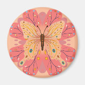 Aimant Butterfly Birthday Peach and Pink (Devant)