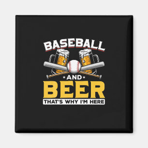 Aimant Buveur de bière Baseball Bière Humour Anniversaire