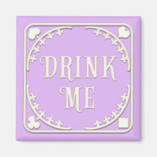 Aimant "Buvez-Moi" Wonderland Tea Party Charming Purple