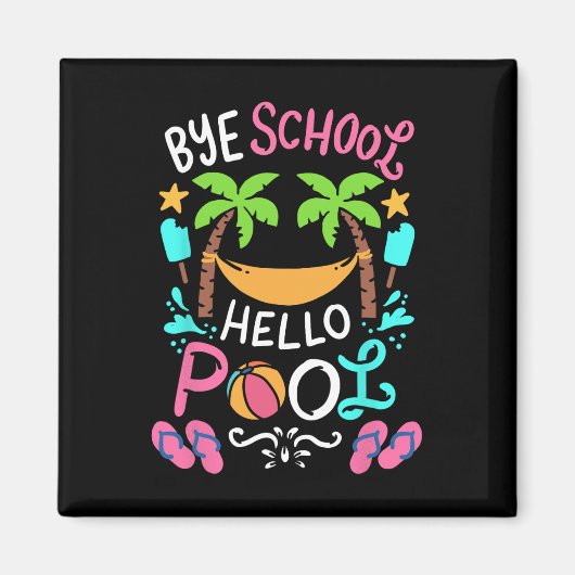 Aimant Bye School Beach T Ball Tee Hammock (Devant)