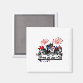 Aimant Byrn In Usa Horses Drôle Cheval 4 juillet (Recto/Verso)