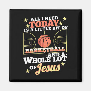 Aimant Bysketbyll And Jesus - Fun Christian Bysketbyller