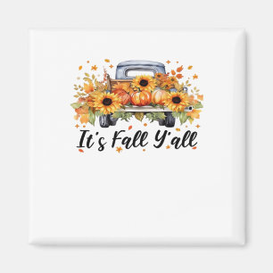 Aimant C’est automne Y’all Citrouille arbre d’automne Hel