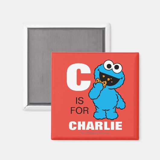 Aimant C est pour Cookie Monster | Ajouter Votre Nom (Recto/Verso)