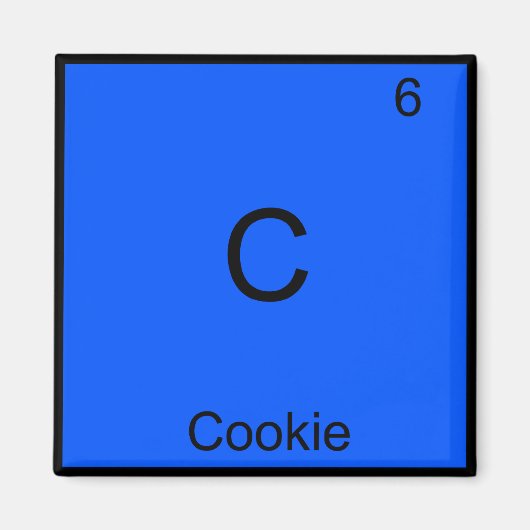Aimant C - Symbole d'élément de chimie de cookie drôle (Devant)