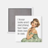 Aimant Ça ne fait pas tout Funny Retro Housewoman (Recto/Verso)