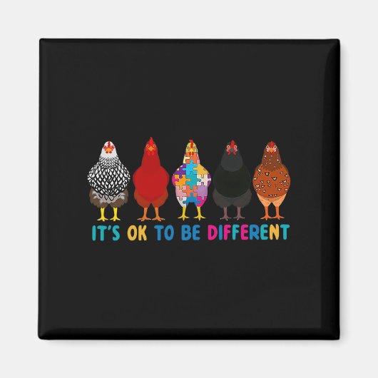 Aimant Ça va d'être différent mignon poulets Autisme Awar (Devant)