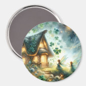 Aimant Cabane de fée du trèfle lumineuse (Recto/Verso)