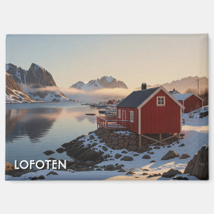 Aimant Cabane rouge à Lofoten Norvège Voyage