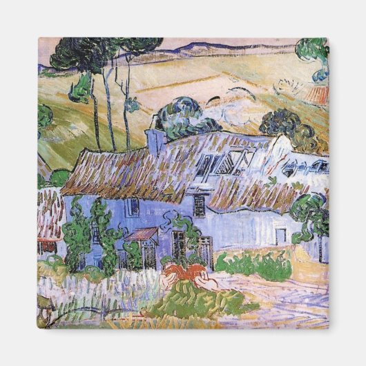 Aimant Cabanes à toit de chaume par colline par Vincent v (Devant)