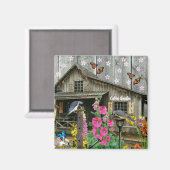 Aimant Cabin flower garden (Recto/Verso)