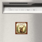 Aimant Cabine de cerfs personnalisé avec grain de bois (In Situ (Lave-vaisselle))