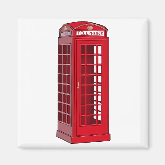 Aimant Cabine de téléphone rouge anglais (Devant)