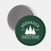 Aimant Cabine Nom de famille Forest Green (Recto/Verso)