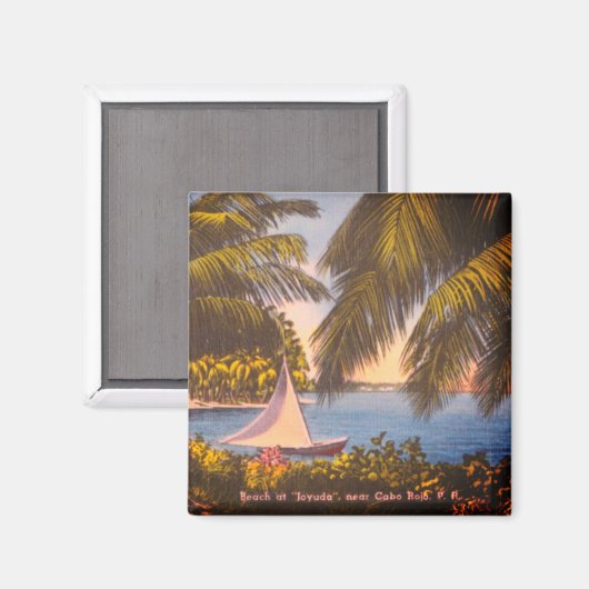 Aimant Cabo Rojo, Porto Rico - Plage à Joyuda (Recto/Verso)